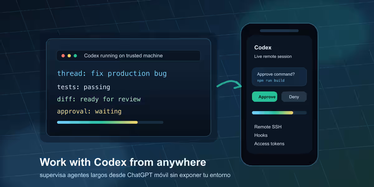 Codex en ChatGPT móvil: trabajar con agentes de IA